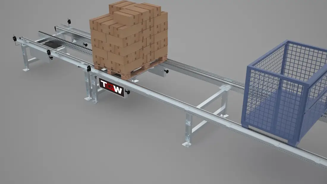 Conveyor de cadena para tarimas — referencia